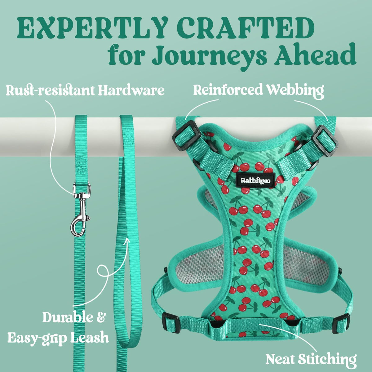 Cat Harness and Leash Set (Xs / Cherry Grove)