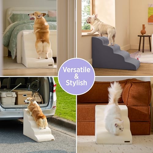 Lesure Dog Stairs for Small Dogs (Grey / 5-Step (H: 22.8IN))