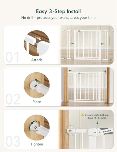 29 43" Baby Gate for Stairs (White / 36" Tall, 29-43" Wide)