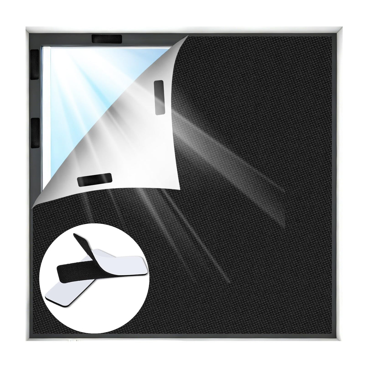 57" W x 79" H No Drill Blackout Window Cover (79"W x 57"H)