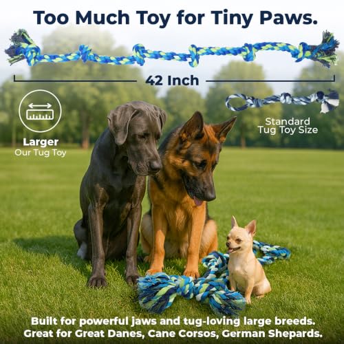 Giant Dog Tug of War Rope Toys (Neon / 2 Pack)