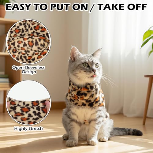 Cat Sweater Warm Fleece Pet Clothes for Cats Only (Leopard Print / Small)