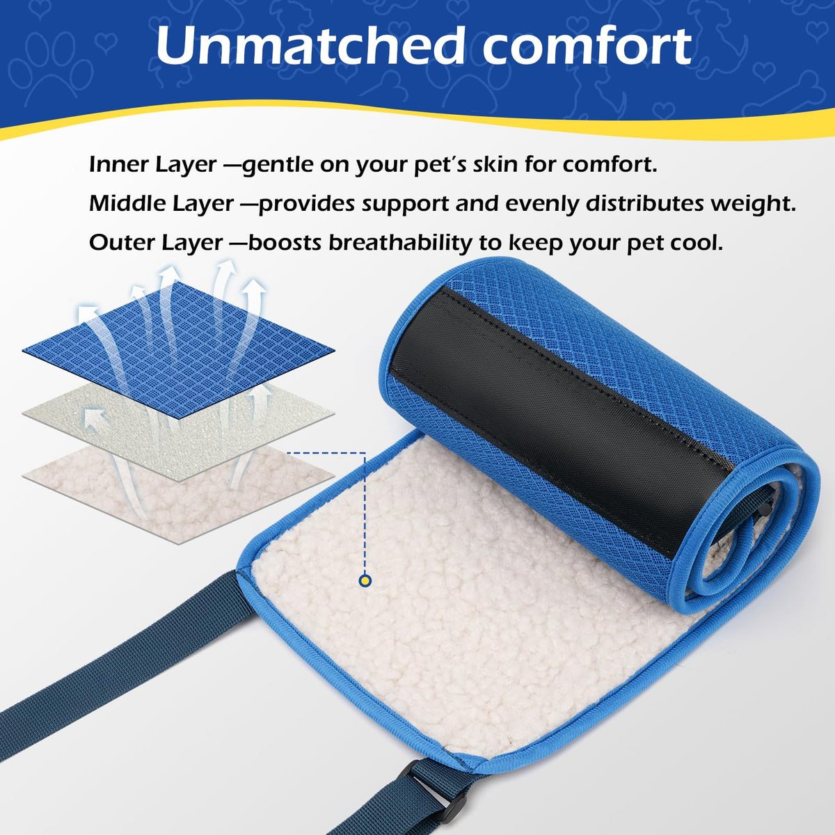 Adjustable Dog Lift Harness with Fixing Strap (Medium)