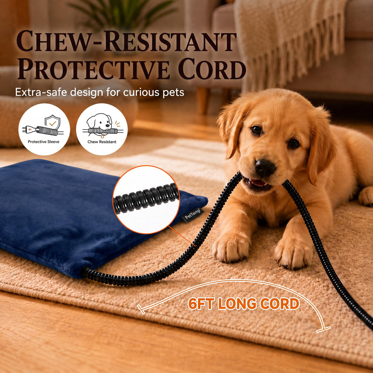 Dog Heating Pad (Blue / Medium: 20" x 16" x 1.6")