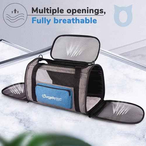 Cat Carrier Soft (Blue / 17.5"L x 11.0"W x 11.0"H)