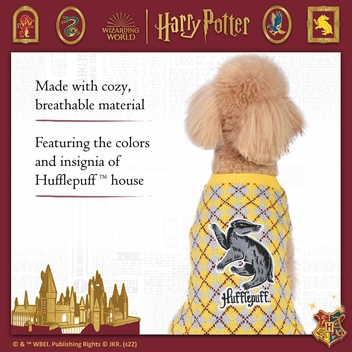 Hufflepuff Dog Sweater (Hufflepuff / Medium)