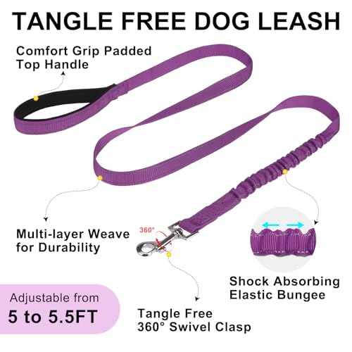 Dog Harness for Large Dogs (Purple / L: Chest 26"-32")