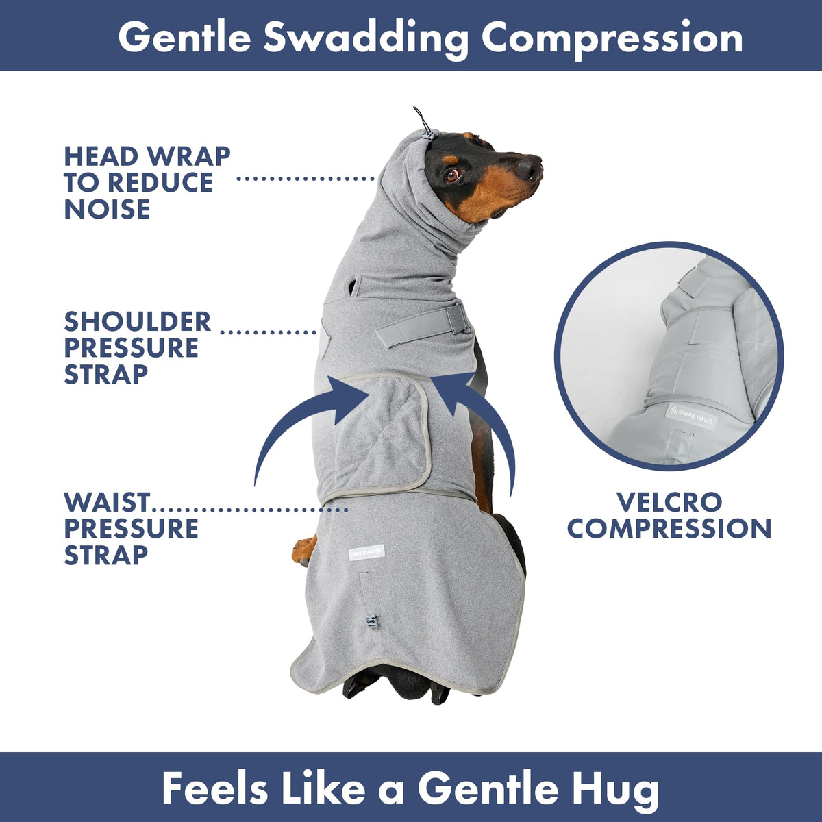Anxiety Relief Vest for Dogs (04 Grey / Small)