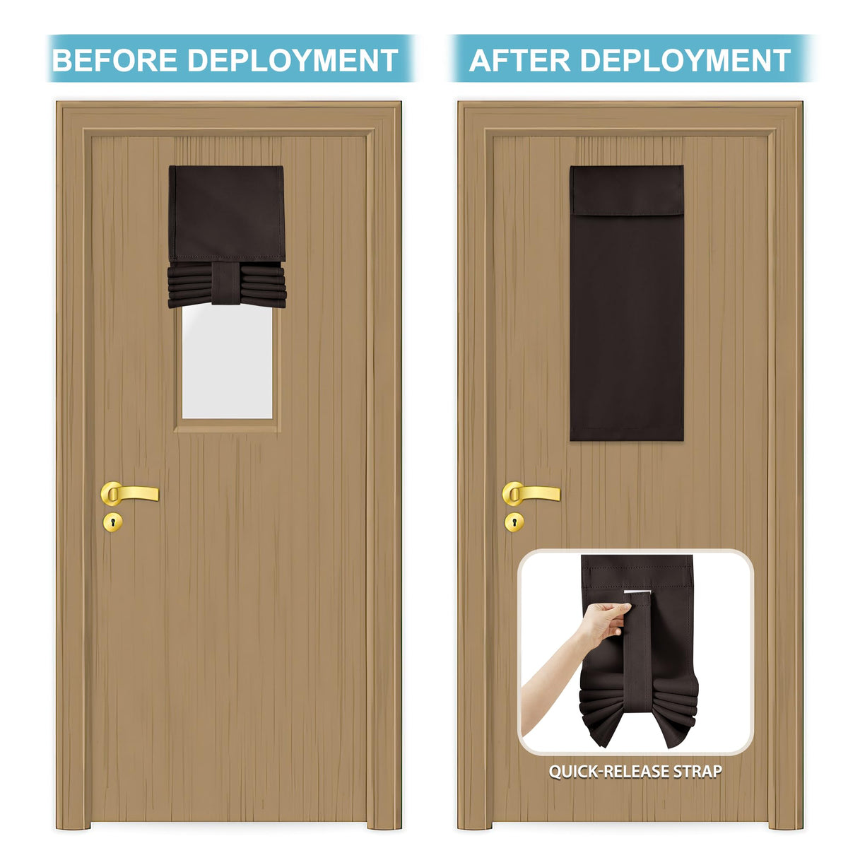 Classroom Door Window Cover (Brown / 8"W x 36"L (Pack of 1))