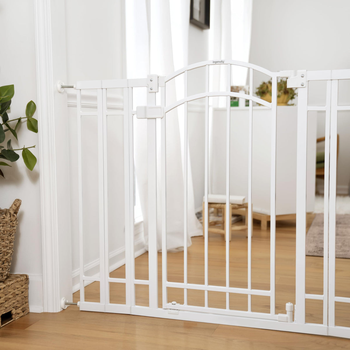 Decorative Extra Tall Baby Gate & Dog Gate (White / 28.5"-48" W x 36" H)