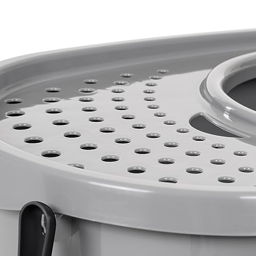 Large Cat Litter Box with High Sides (Grey / Top Entry)