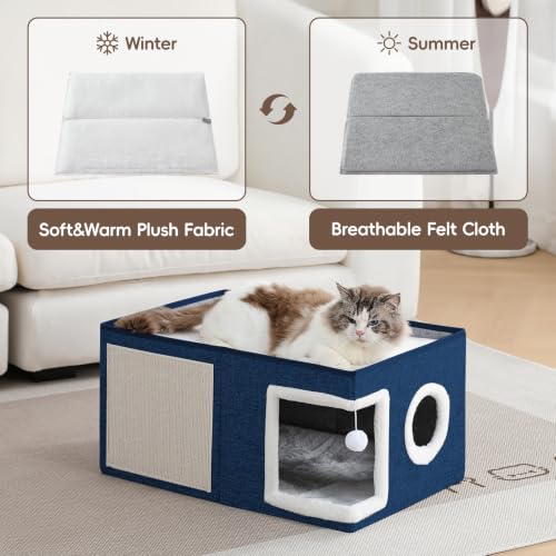 Extra Wide Cat Houses for Indoor Cats (SingleAB / Extra Large)