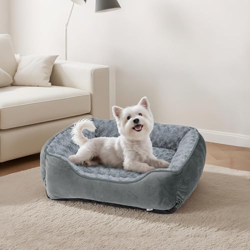 Rectangle Dog Bed for Large Medium Small Dogs (Grey / XXL(42"x 30"x 10"))