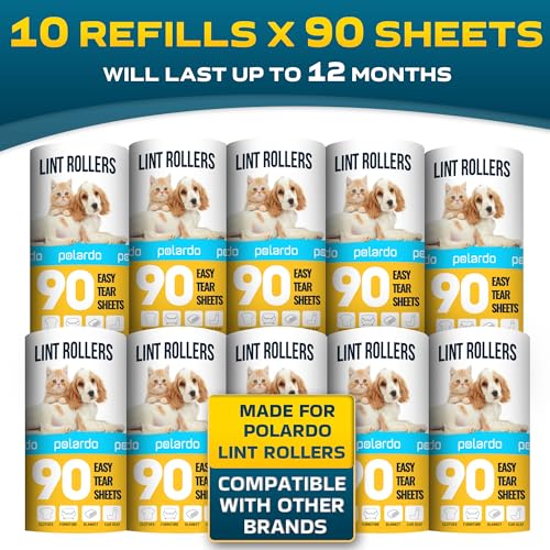 Lint Rollers 900 Sticky Sheets (10 pcs - 900 Sheets - Refill Rollers Only)