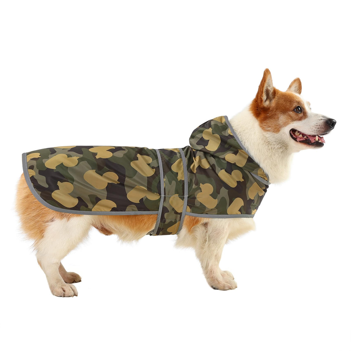 Reflective Dog Poncho Rain Jacket (Camo Ducks / Large)