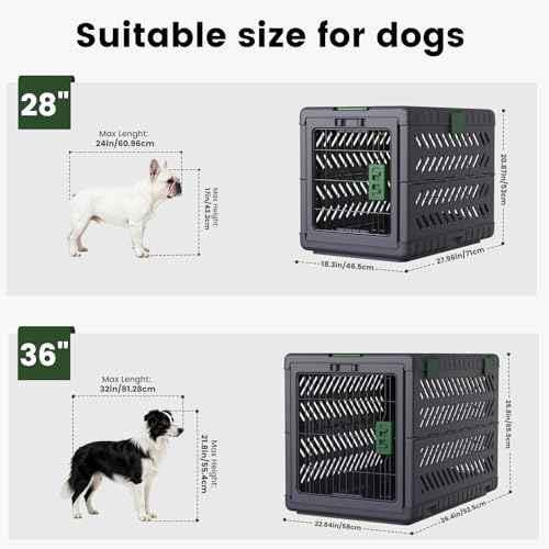 Collapsible Dog Crate for Small (Dark Grey / 28.0"L x 18.3"W x 20.9"H)