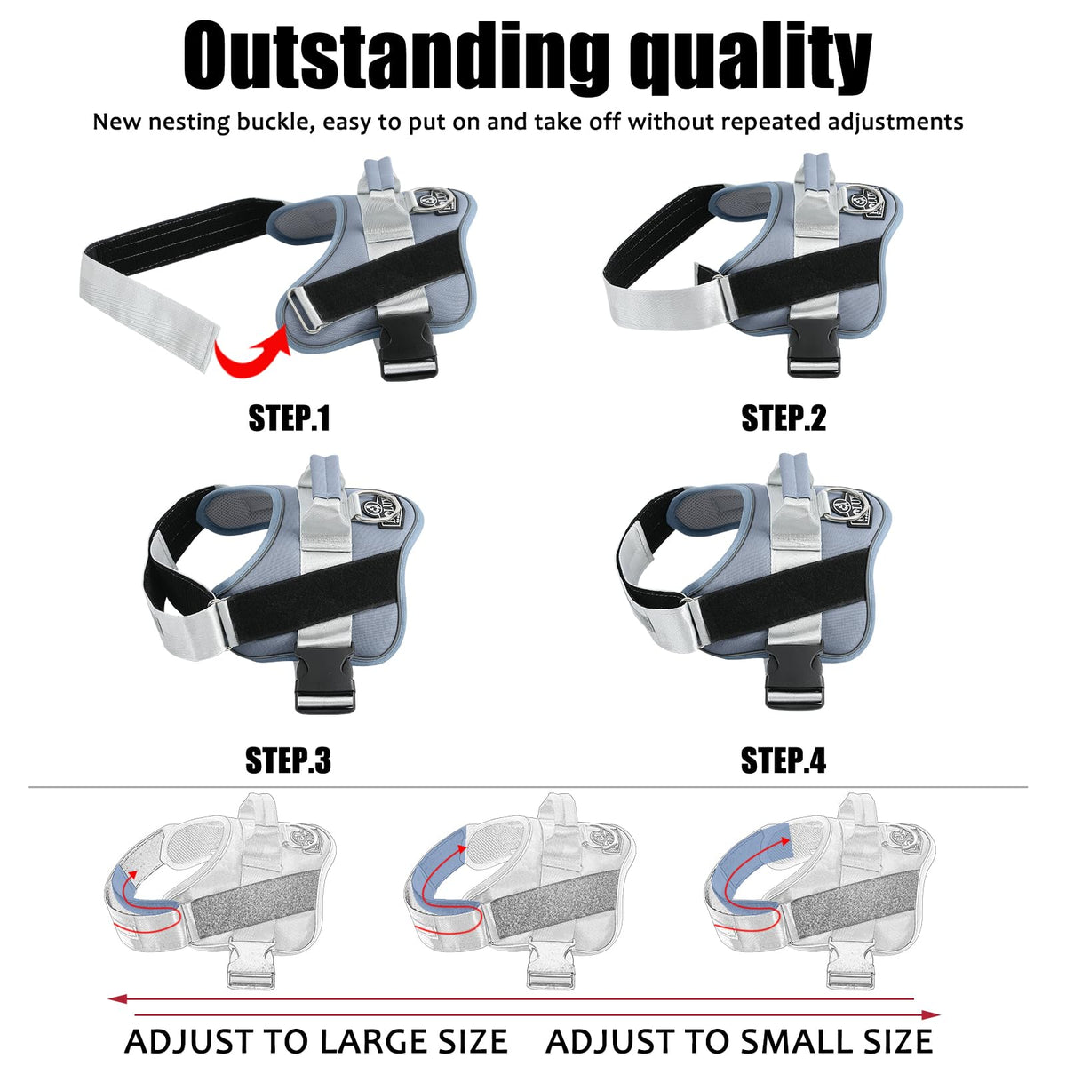 Dog Harness No (Small (Pack of 1) / Silver)