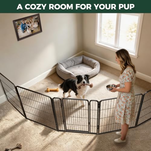 Homeplus Indoor Dog Playpen with Fence (Black / 32"H)