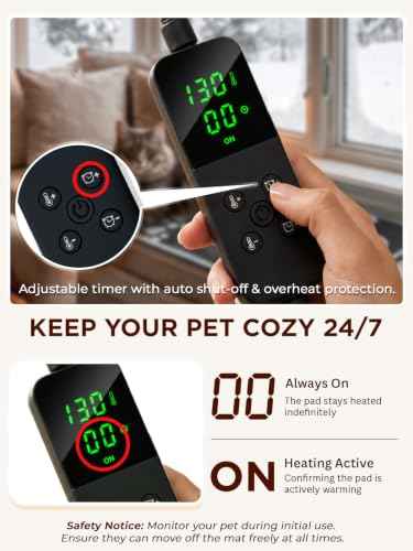 Pet Heating Pad for Cats & Dogs (40 X 28in / 1 pack black)