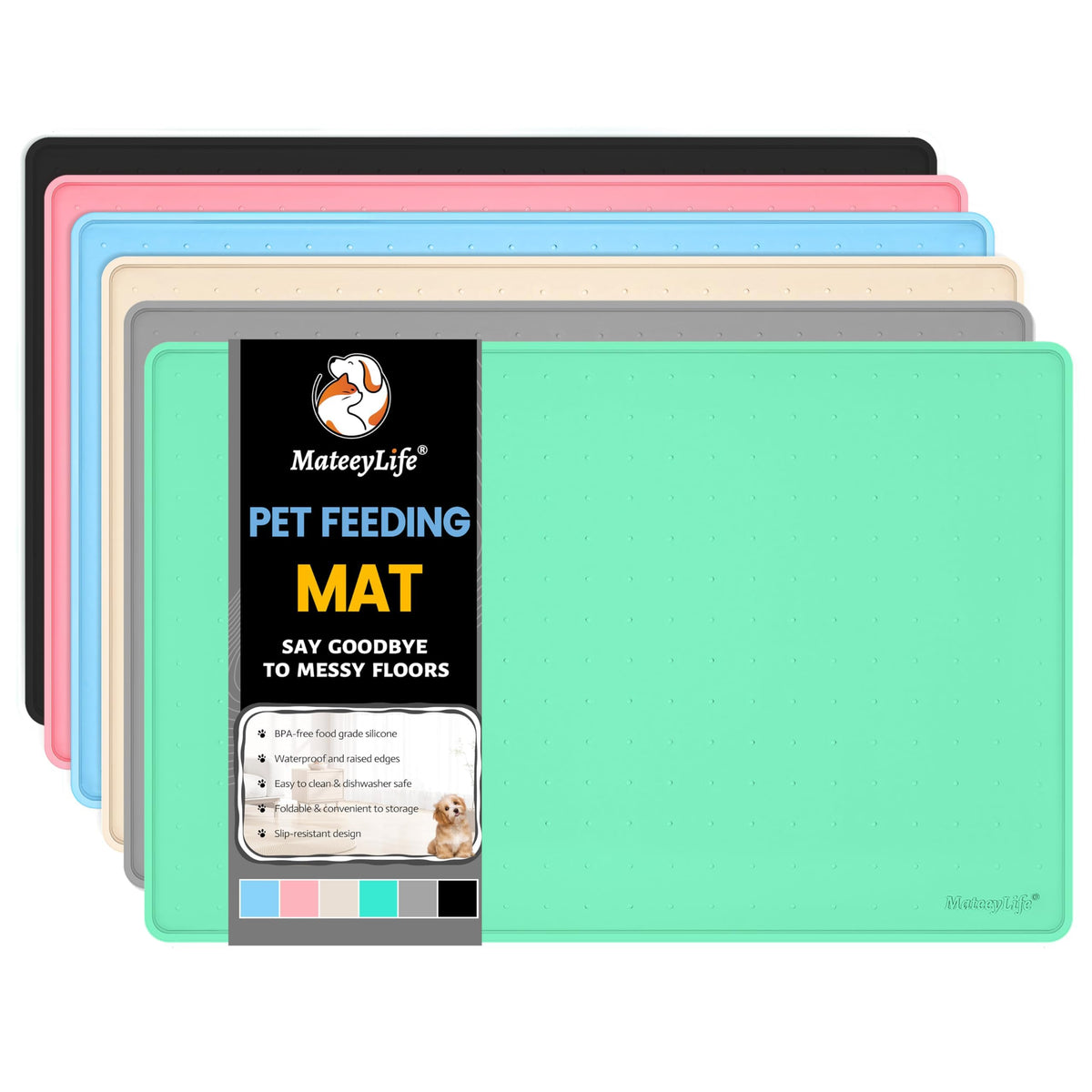 Dog & Cat Food Mat (Green / 22"x14")