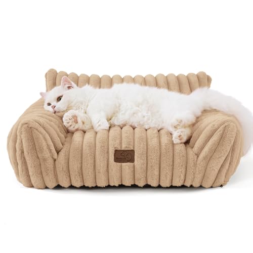 ComfyFleece® Shown on TV Fluffy Cat Couch for Pets (24x18x10" / Sandy Beige)