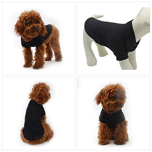 Basic Dog Polo Shirts Premium Cotton (M (-12lbs) / Black)
