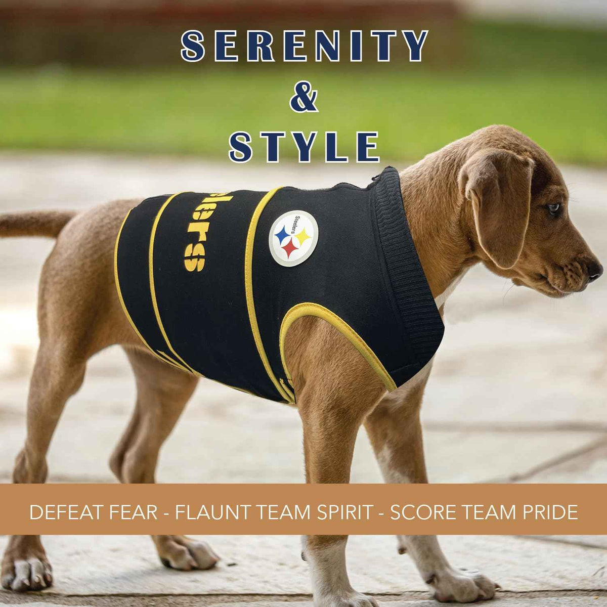 NFL Pittsburgh Steelers Dog Anxiety Shirt Calming Soothing Solution Vest for Dogs (Pittsburgh Steelers / Large)