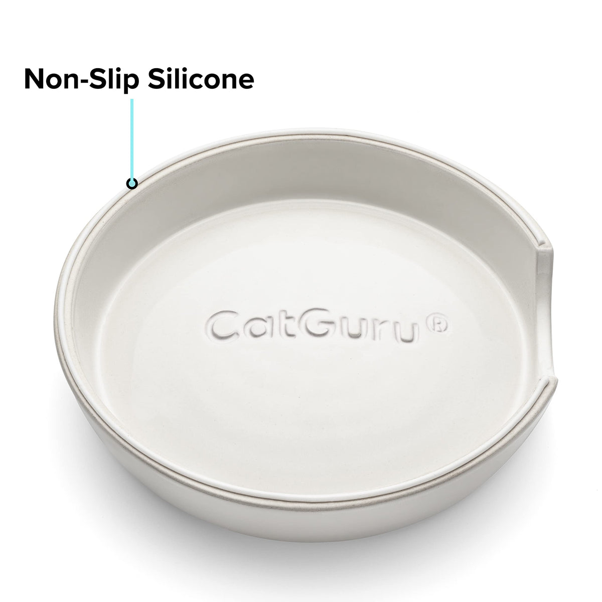 Cat Bowls Whisker Friendly Food Bowl for Indoor Cats (Dish - Set of Two / Ceramic, White)