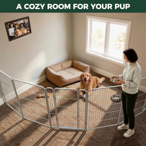 Homeplus Indoor Dog Playpen with Fence (White / 40"H)