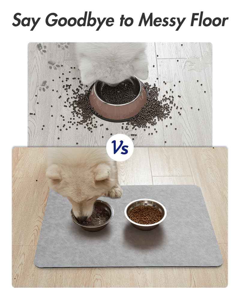 Absorbent Pet Feeding Mat (LIGHTGREY / 16"x24")