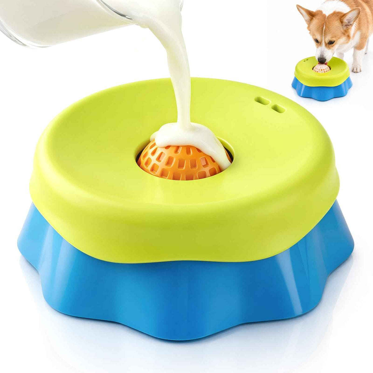 Slow Feeder Dog Bowl for Liquid Treat (Licking bowl (Blue))