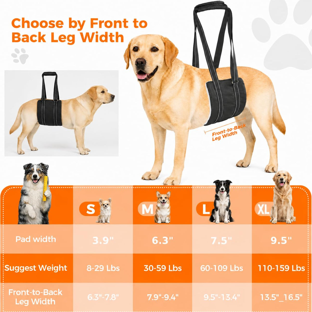 Adjustable Dog Sling for Small Dogs (Small)