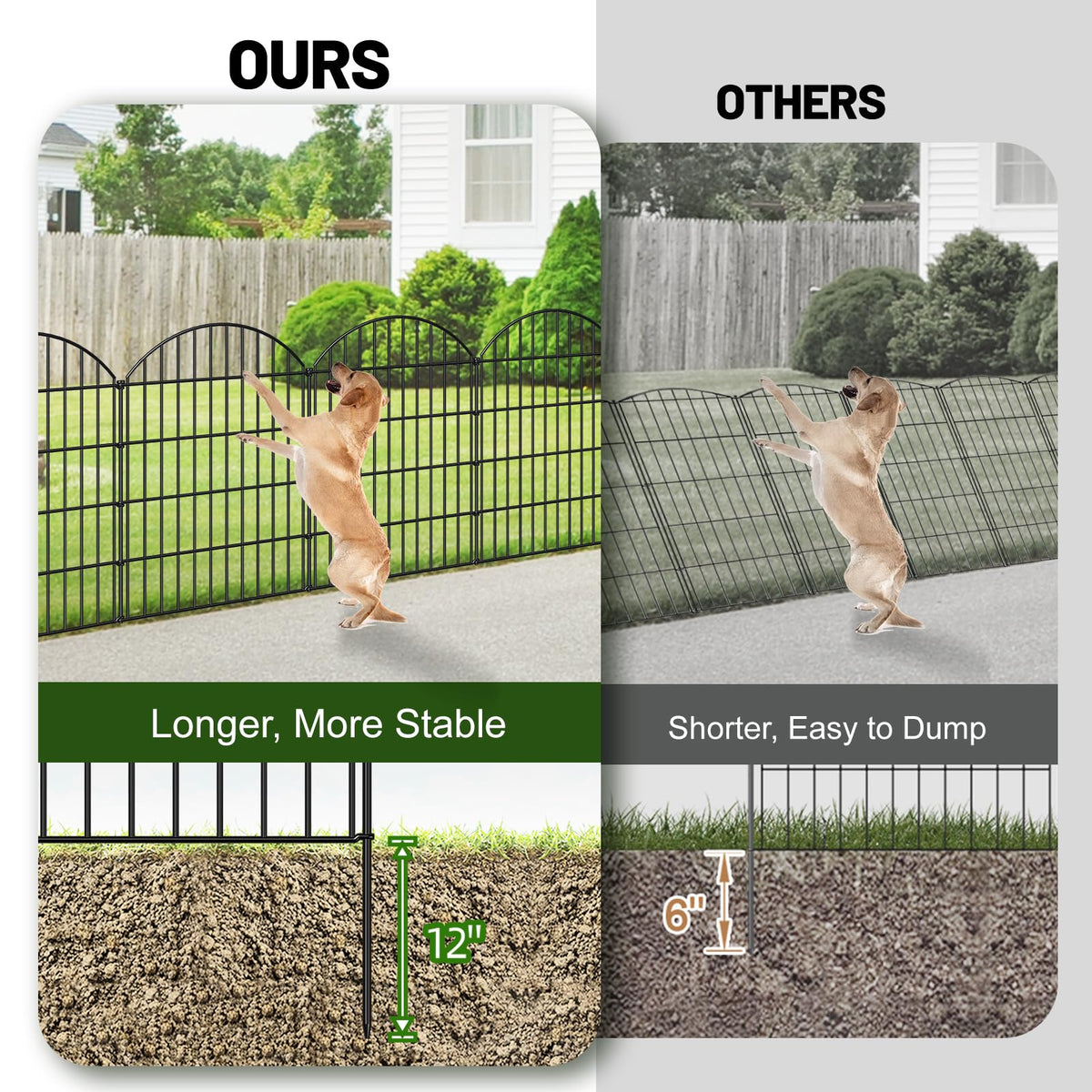 Metal Garden Fence 36 in x 23.3 ft (36"Hx23.3ft (10Panels))