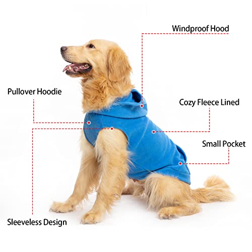 Fleece Dog Hoodie with Pouch (Large / Blue)