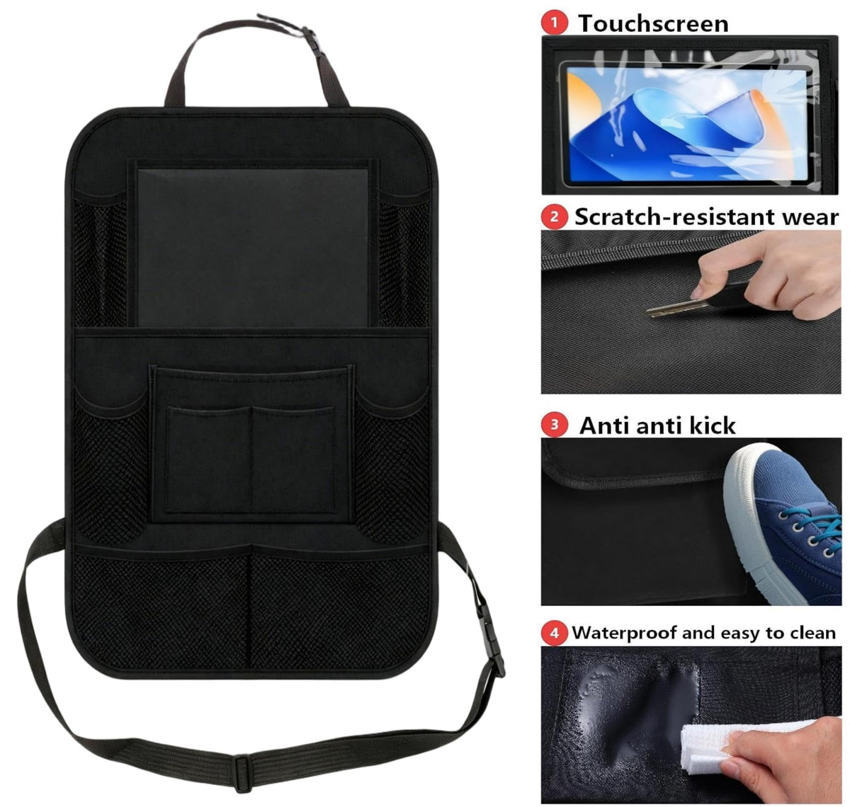 Car Seat Organizer Backseat Kick Mats Oxford Back Seat Protector