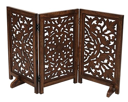 Freestanding Pet Gate for Dogs (Burnt / 48x28" 3 Panel Circle)