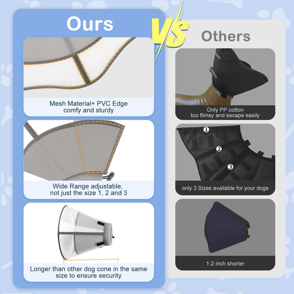 Dog Cone to Stop Licking (XL (Neck: 18.5-21.1") / Grey)