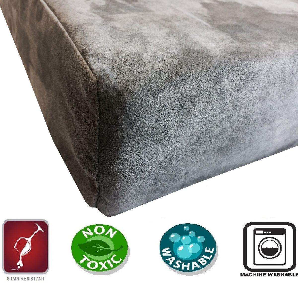 Orthopedic Gel Memory Foam Pet Dog Bed (Microsuede Gray / 35"X20"X4" Inches)