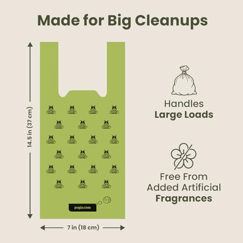Pogi's Large Dog Poop Bags with Handles (1 Count (Pack of 300) / Unscented)