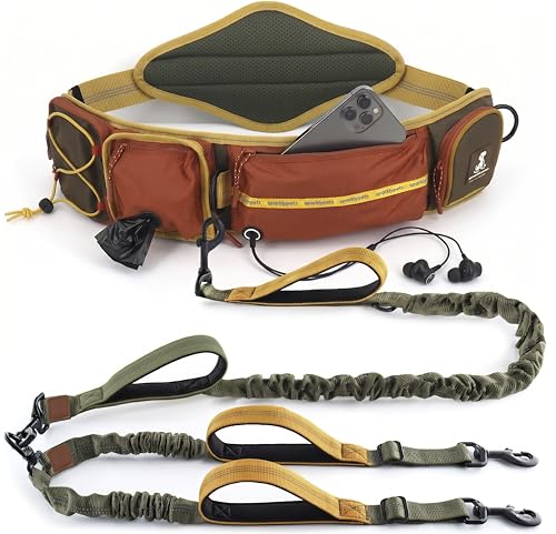 Active Pack Hands Free 2 Dogs Leash (Active Premium Brown Pack / 2 dogs M/L)