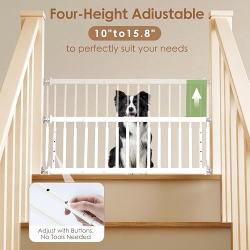 10'' 15.8'' Height Adjustable Dog Gate (White / 10''-15.8''H × 18''-53''W)