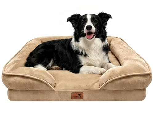 Orthopedic Dog Bed with Sides (35.0"L x 25.0"W x 6.5"Th / Brown)