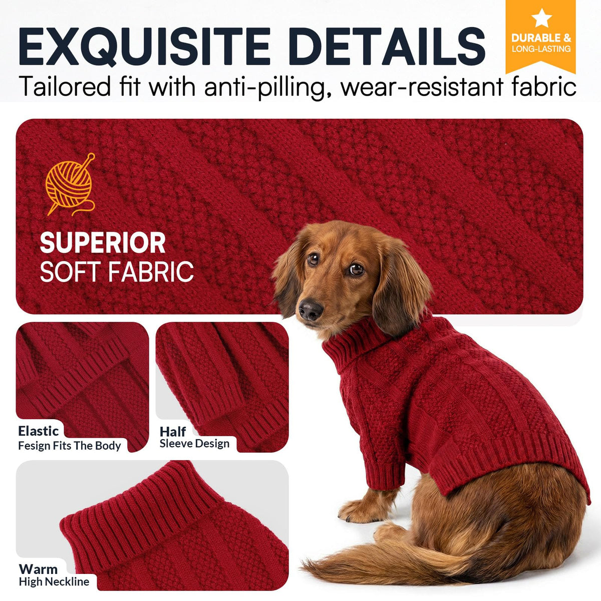 Dog Sweaters for Large Dogs (Large / Red)