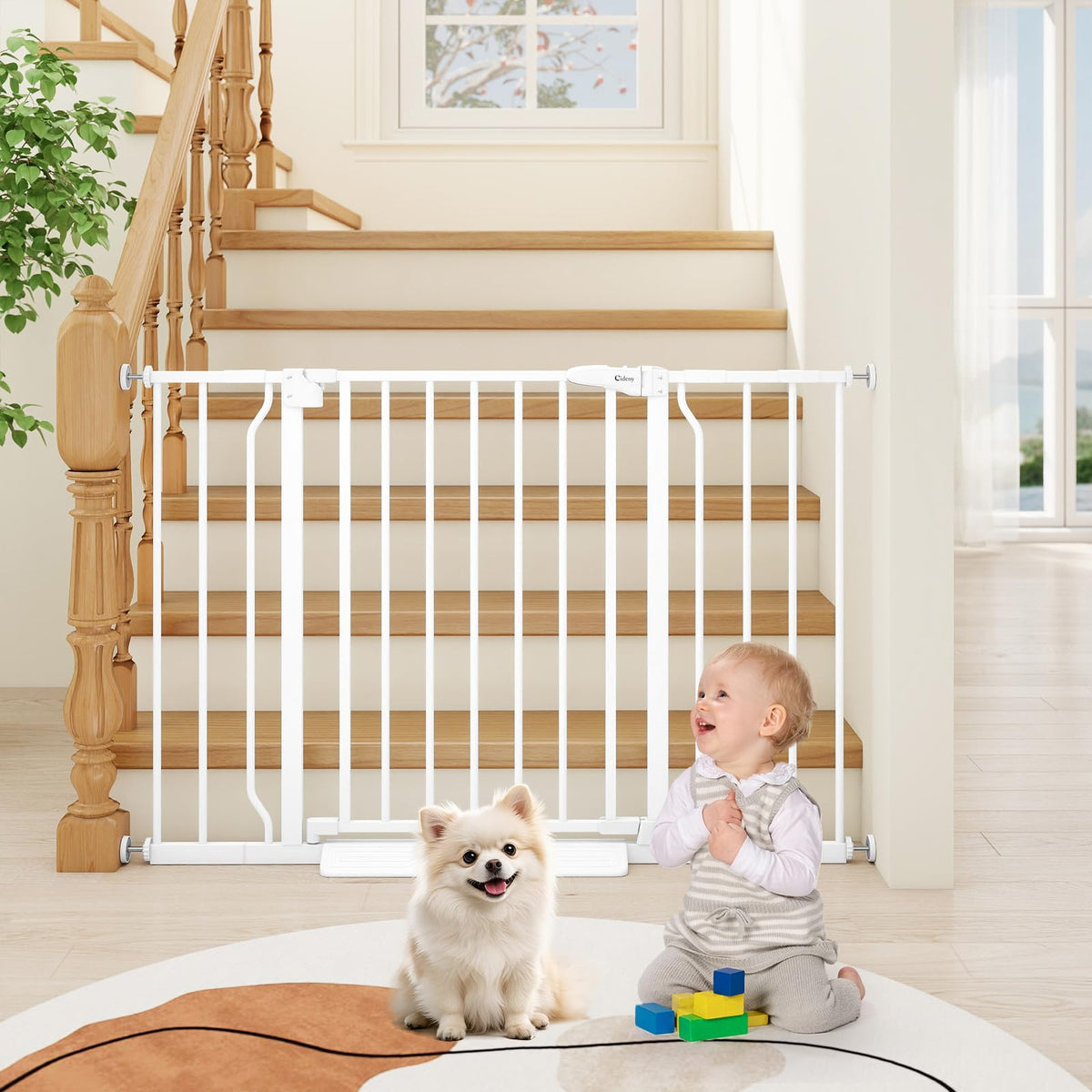 29" 45" Baby Gate for Stairs & Doorways (White / 29-45"Wide, 30"Tall)