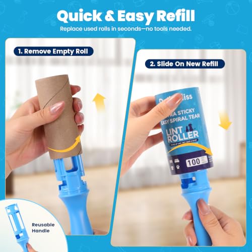 Extra Sticky Lint Roller for Pet Hair (500 Extra Sticky Sheets)