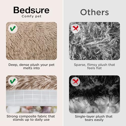 SupportMax® Calming Dog Beds Large Sized Dog Washable Pet Bed (Camel / L(36x36x8))