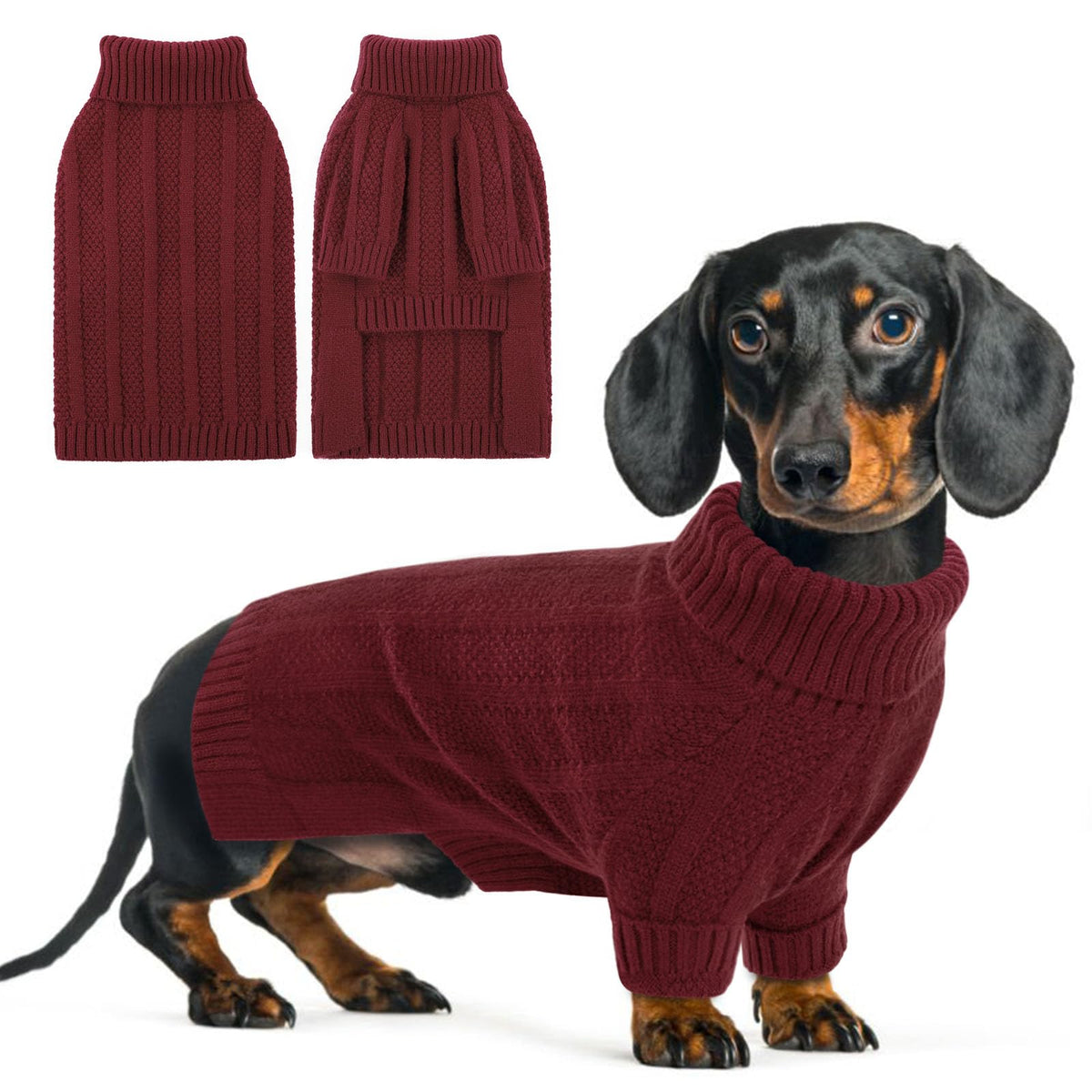 XSmall Dog Sweater (X-Small / Wine-Red)