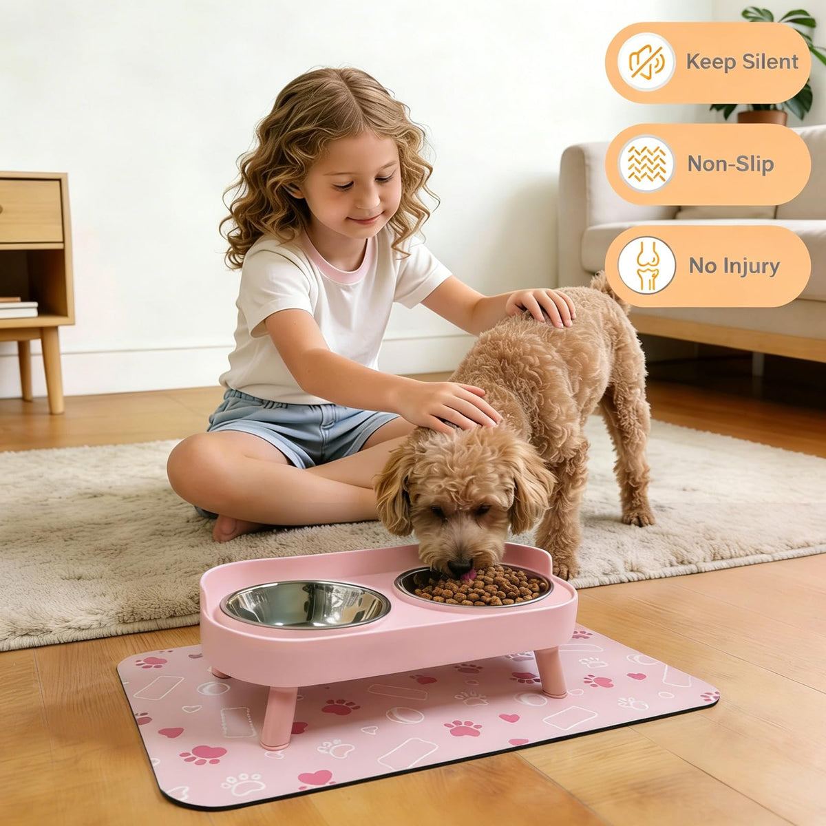 Elevated Dog Bowl (Pink / Small)