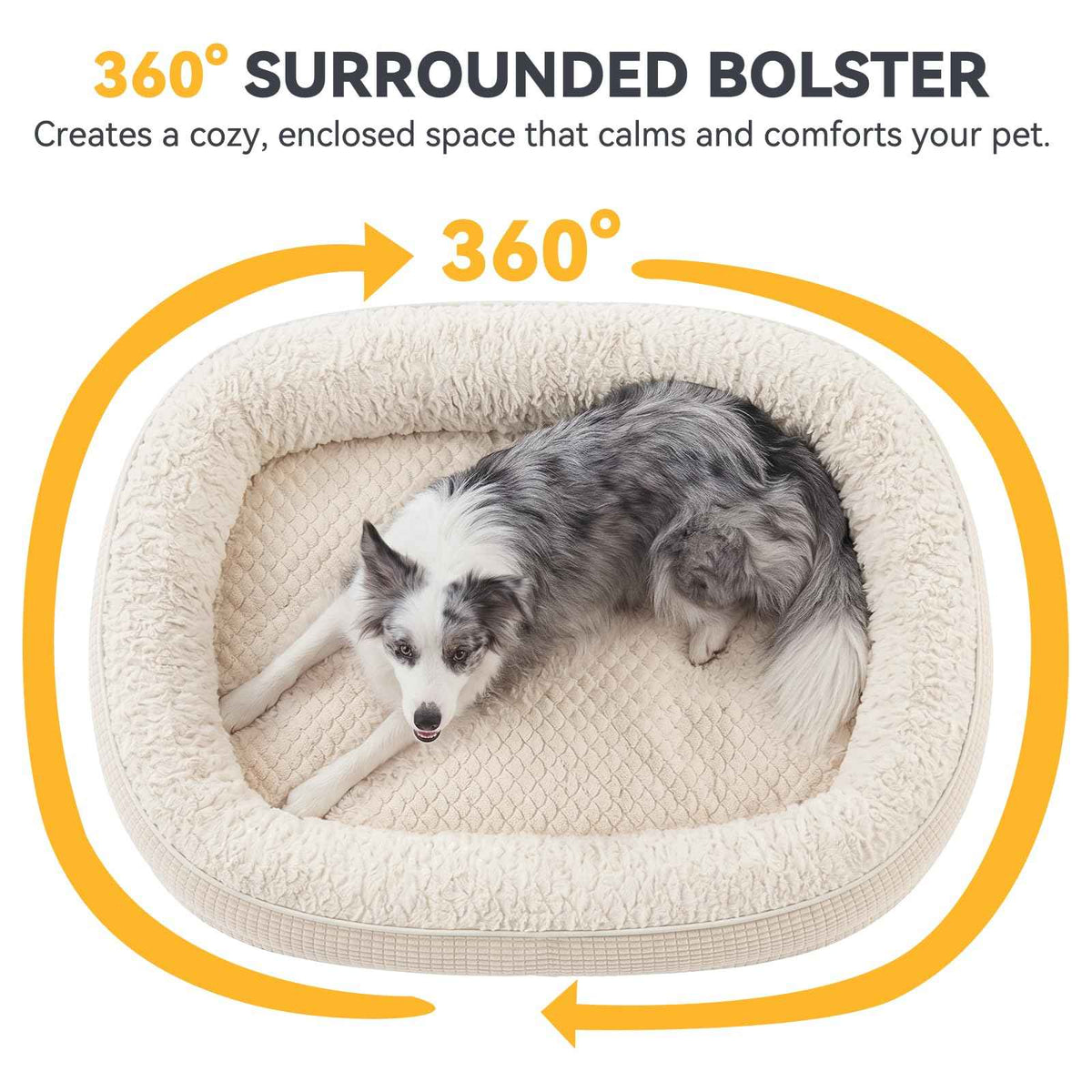 Orthopedic Dog Bed for Large Dogs (Beige / 35"l X 25"w X 7.0"th)