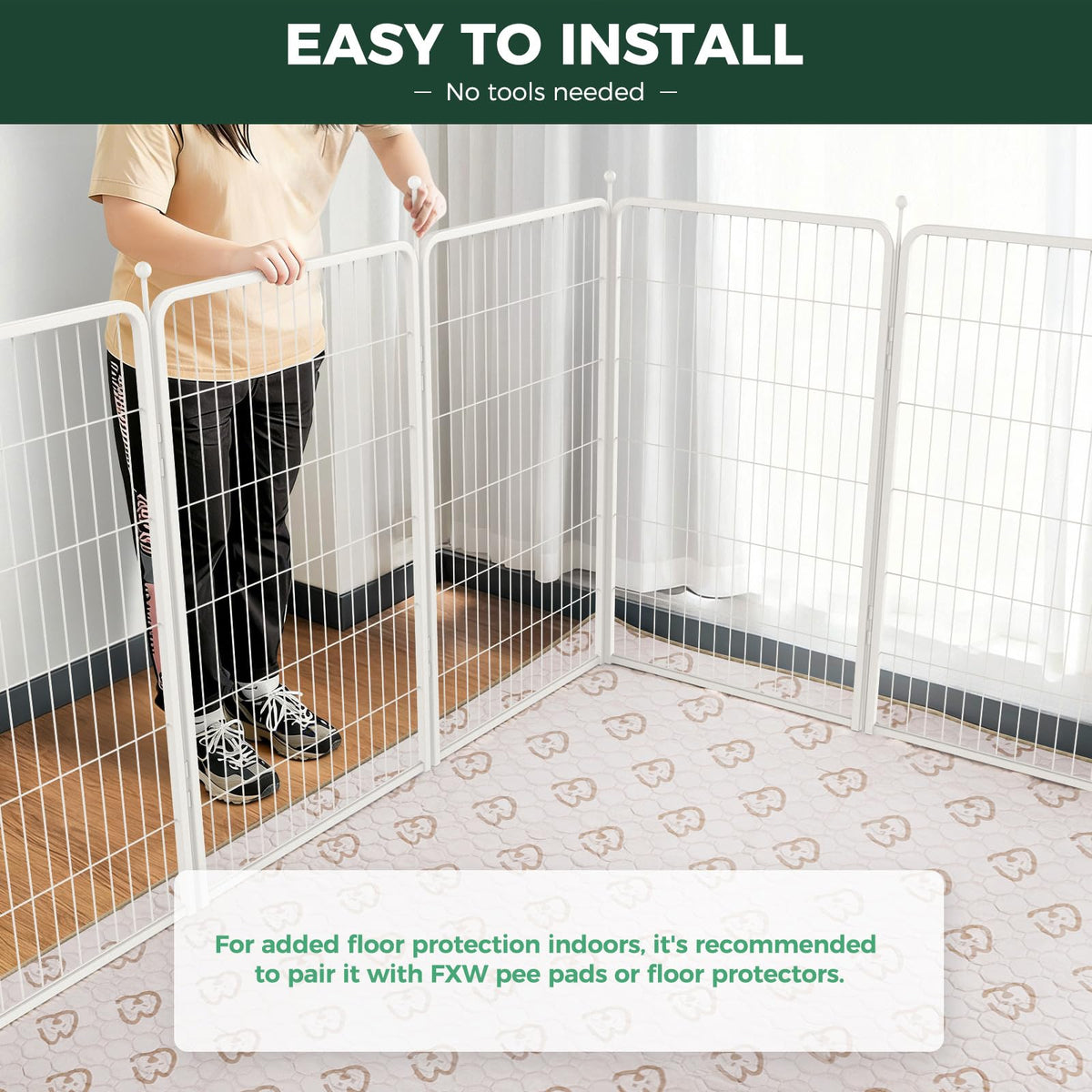 Rollick Dog Playpen (White / 45"H)